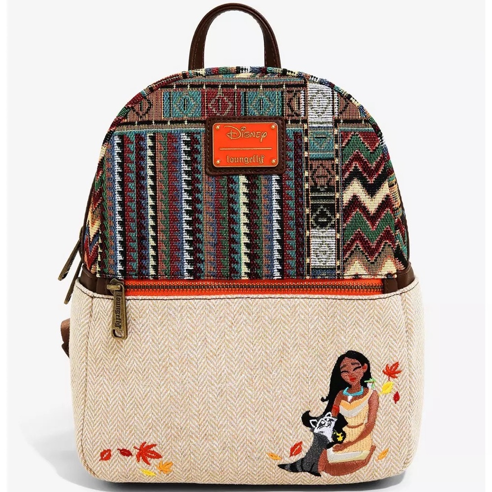 Loungefly Disney Pocahontas Woven Mini Backpack and Wallet